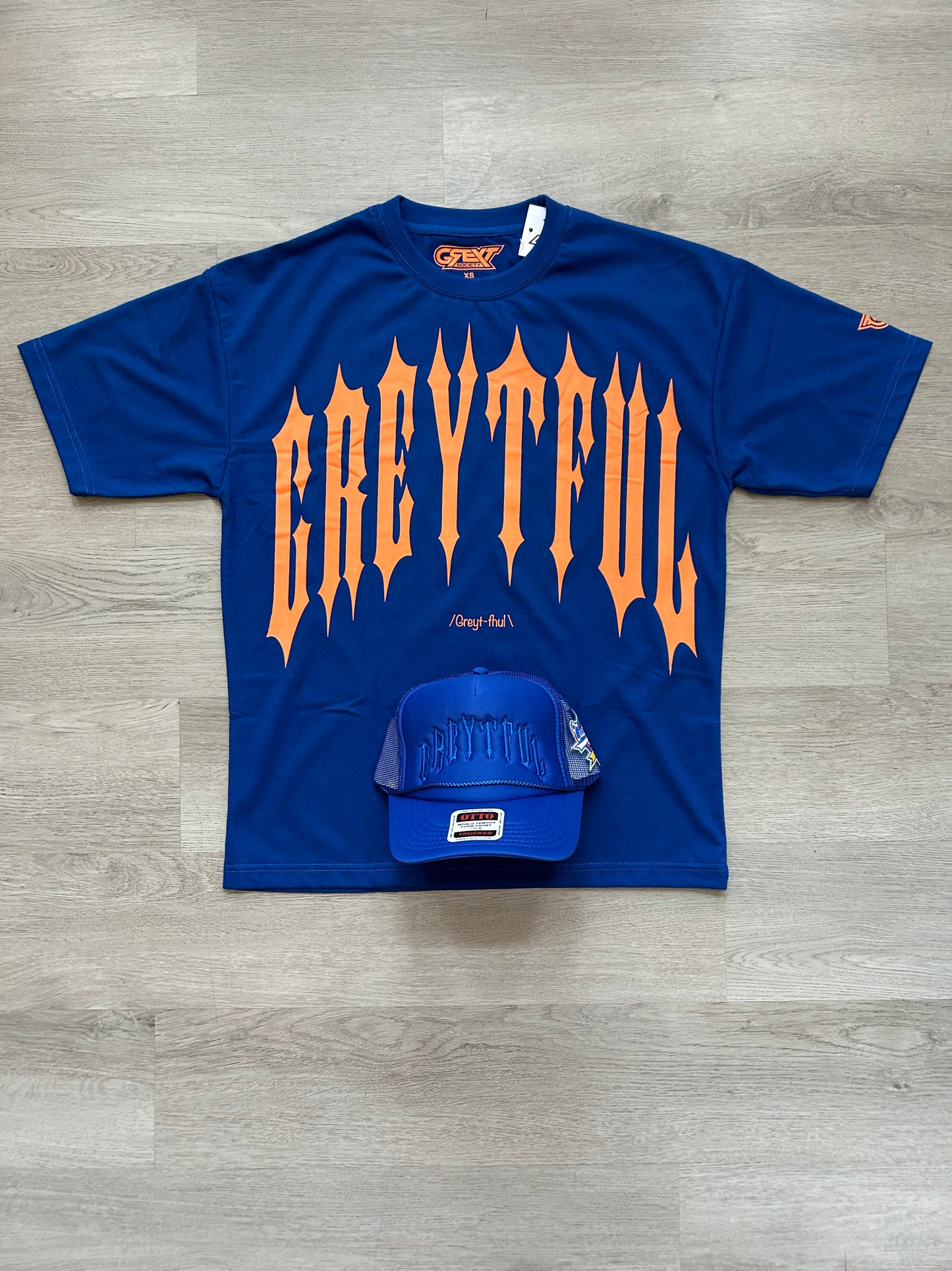 GREYTFUL - ROYAL/ORANGE TEE