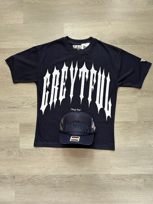 GREYTFUL - NAVY/WHITE TEE