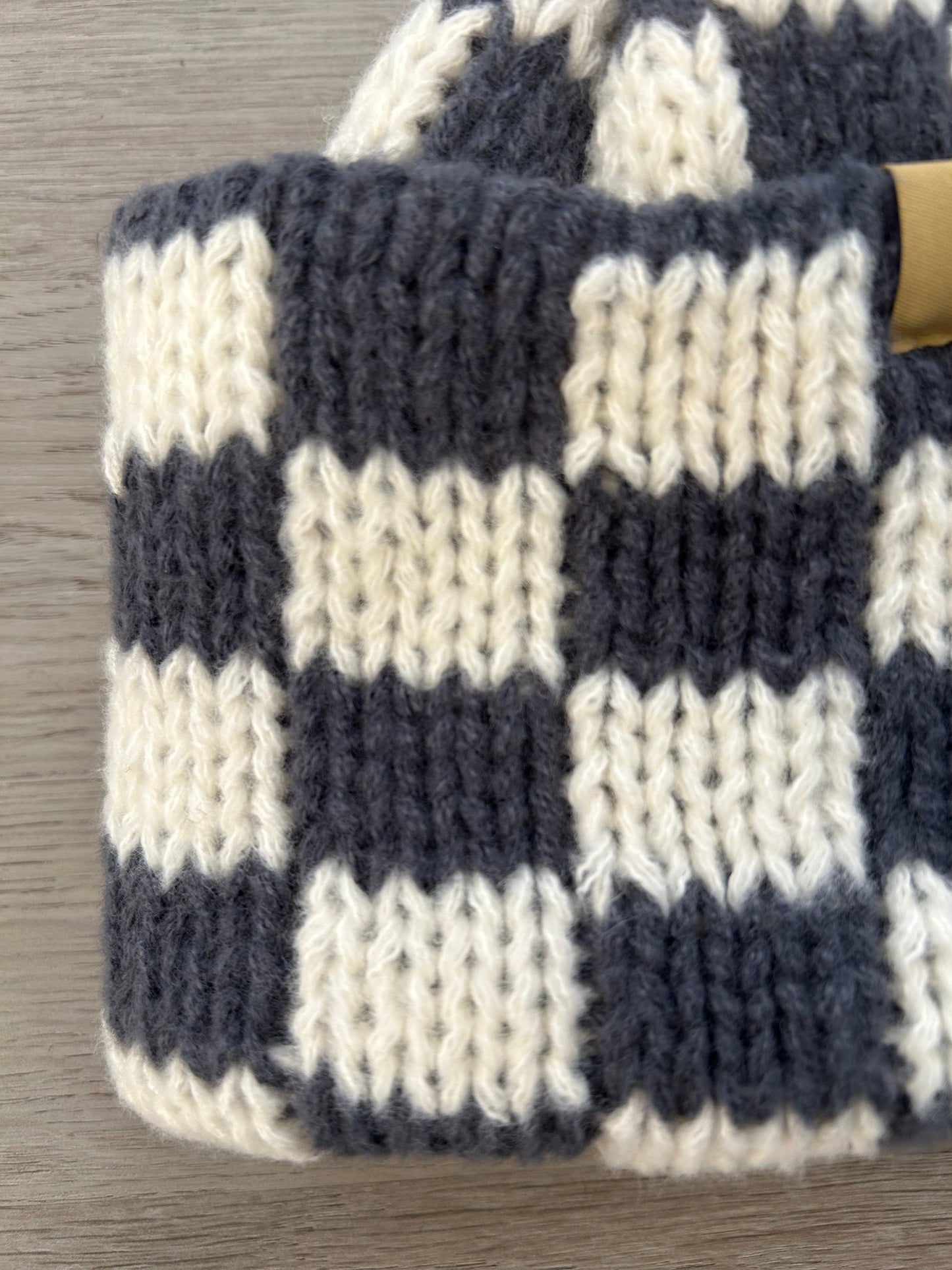 Slate Grey Checkered Beanie