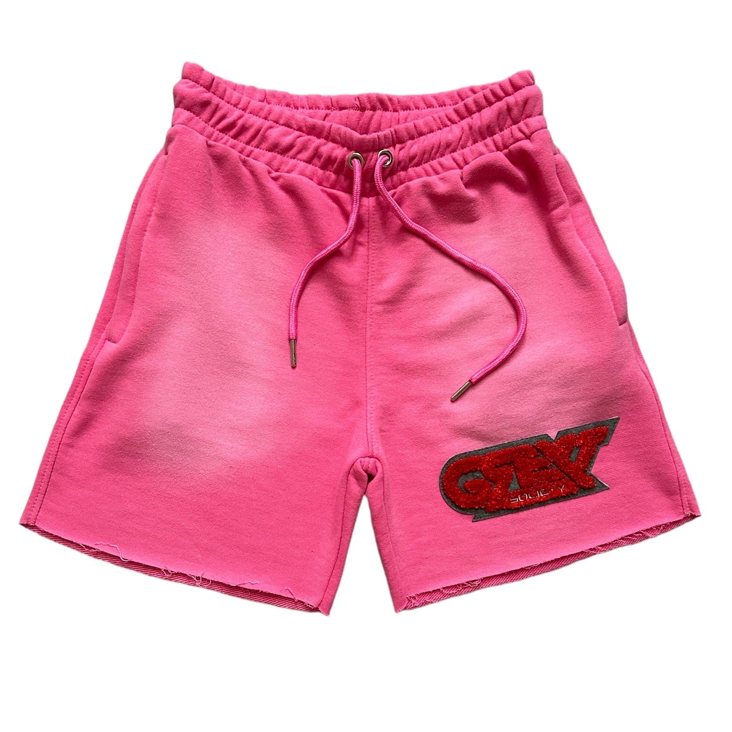 GREYT PINK SIGNATURE LOGO SHORTS