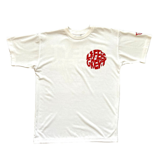 LIFE IS GREYT & MEANING Tee - White/Red