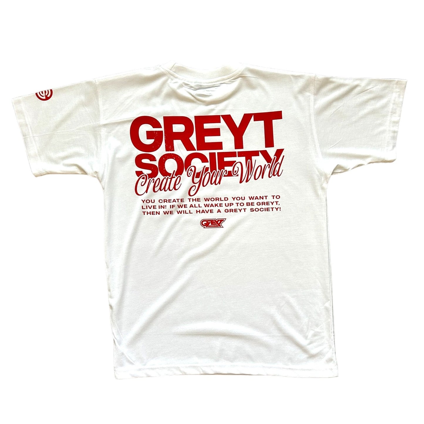 LIFE IS GREYT & MEANING Tee - White/Red