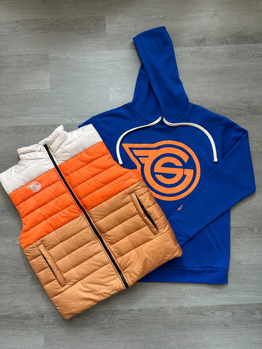 Creme/Orange/Rust Vest - Classic Logo Bubble Vest