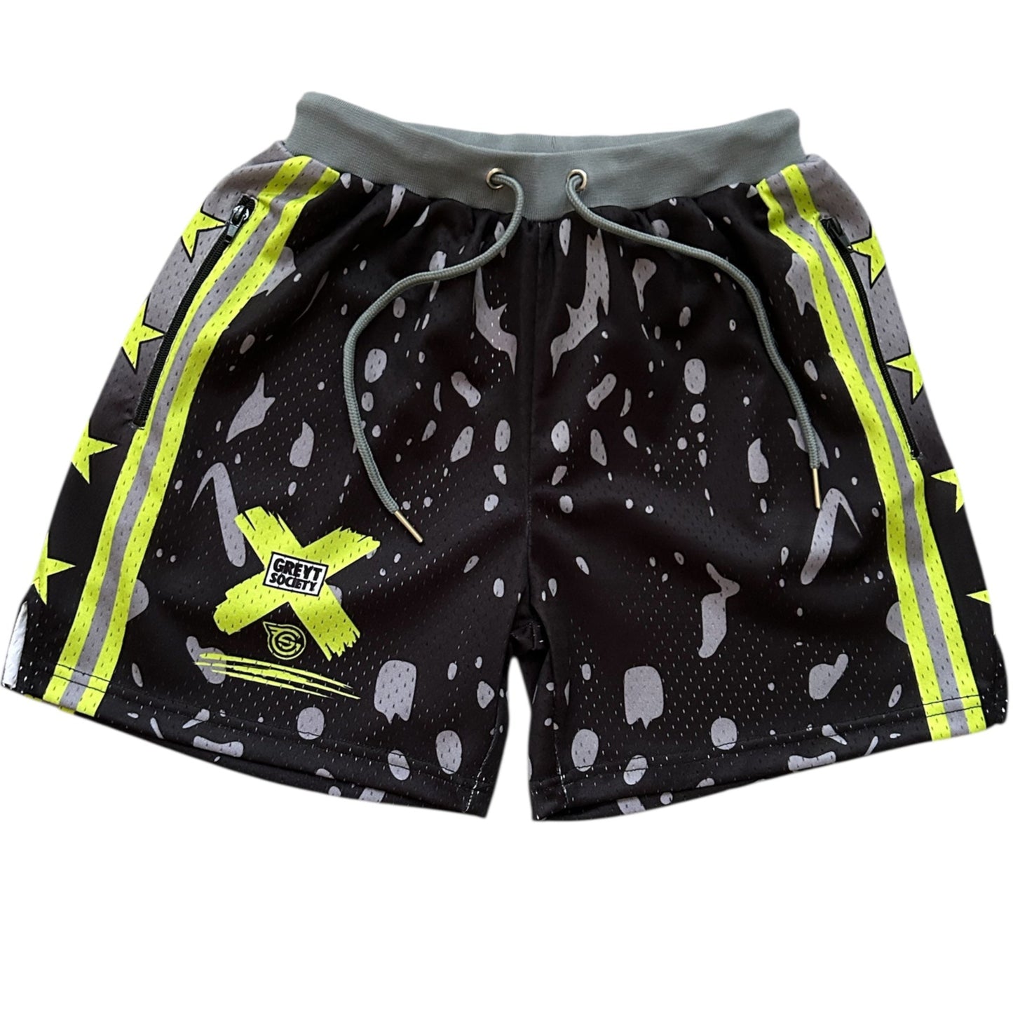 BLACK/GREY - DLSBYN Paint Shorts