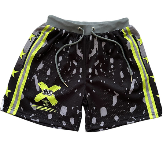 BLACK/GREY - DLSBYN Paint Shorts