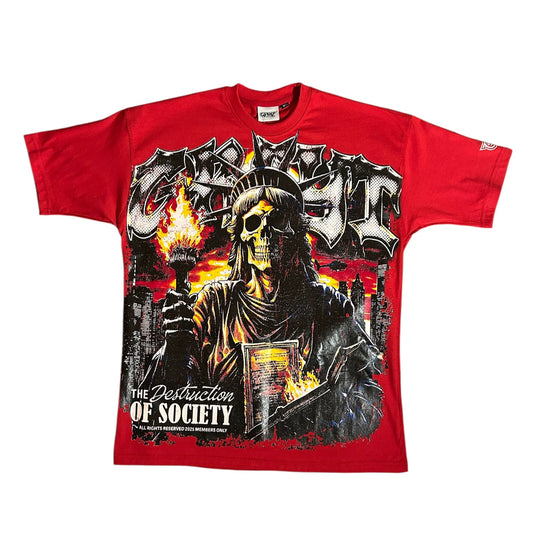 BREAK THE CHAINS - RED GRAPHIC TEE