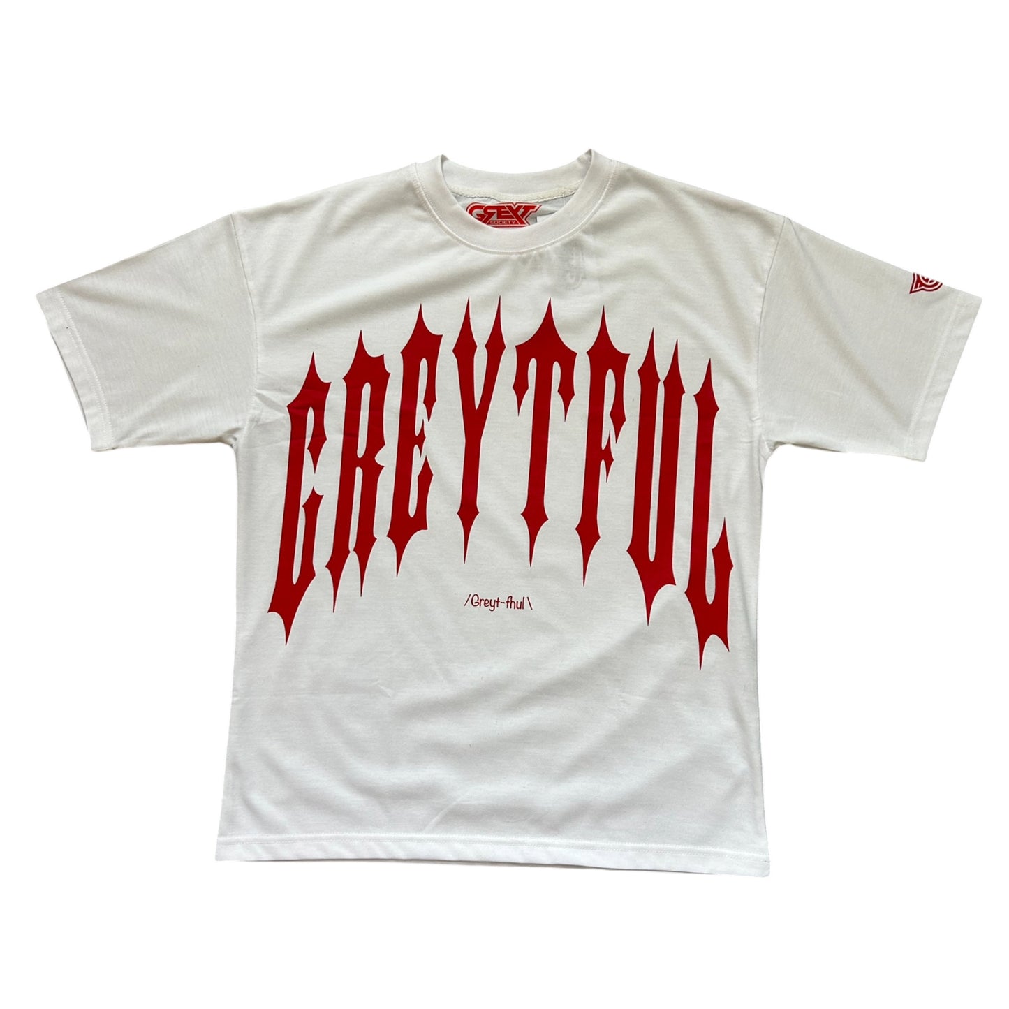 GREYTFUL - WHITE/RED TEE